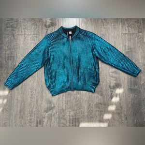Blue metallic sweater